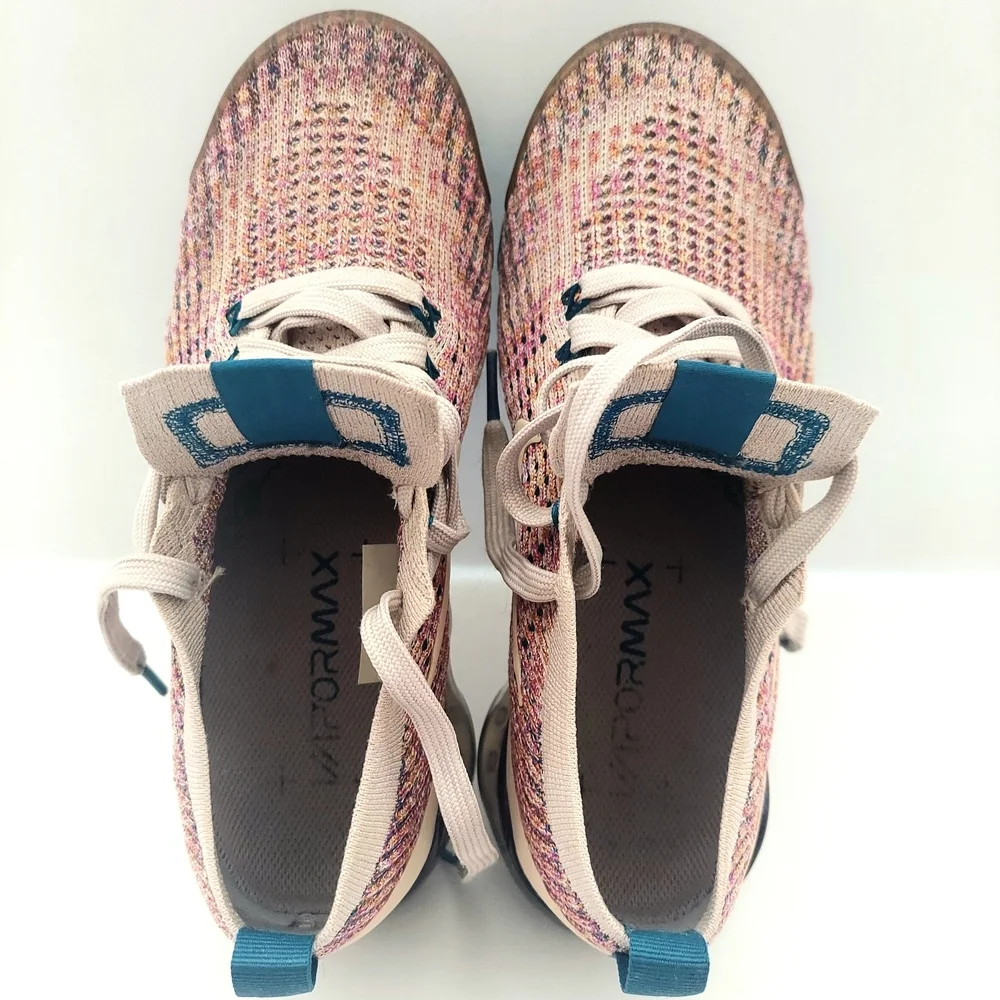 Nike Women’s Beige/Pink Flyknit 3 VaporMax In Desert Sand Vivid Purple Size 7